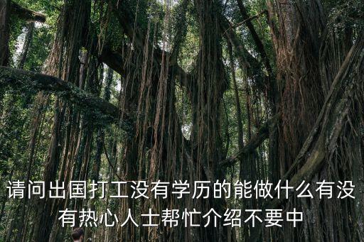 没有学历出国可以做什么工作，没有学历想出国工作是不是很难