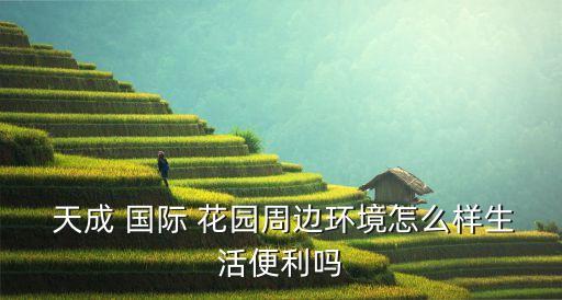  天成 国际 花园周边环境怎么样生活便利吗