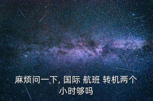 麻烦问一下, 国际 航班 转机两个小时够吗