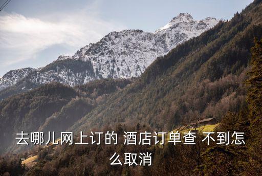 去哪儿网上订的 酒店订单查 不到怎么取消