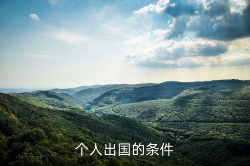 个人出国的条件