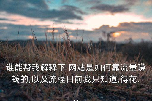 谁能帮我解释下 网站是如何靠流量赚钱的,以及流程目前我只知道,得花...