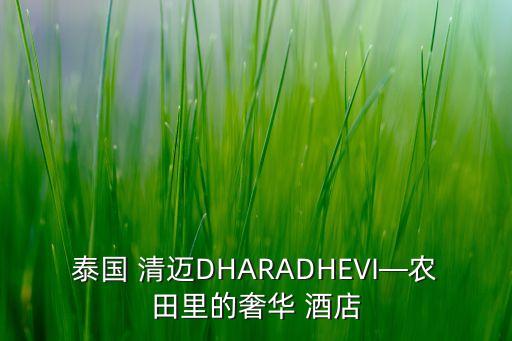 泰国 清迈DHARADHEVI—农田里的奢华 酒店