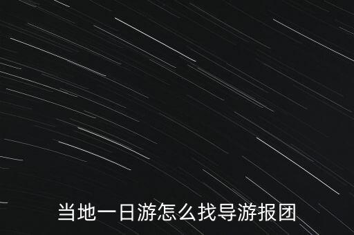 当地一日游怎么找导游报团