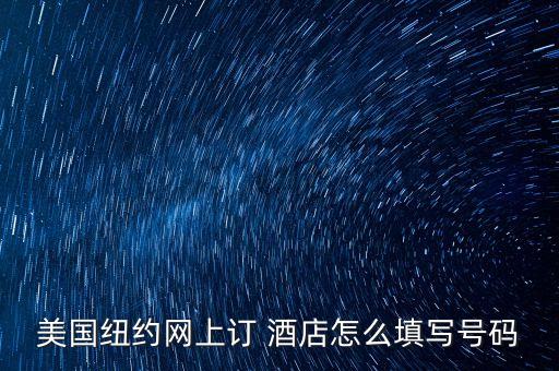 美国纽约网上订 酒店怎么填写号码
