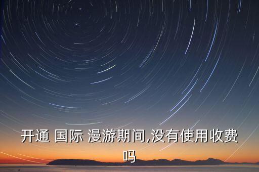国际漫游上网免费嘛,开通了国际漫游可以在国外上网吗