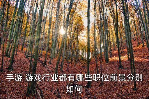 手游 游戏行业都有哪些职位前景分别如何