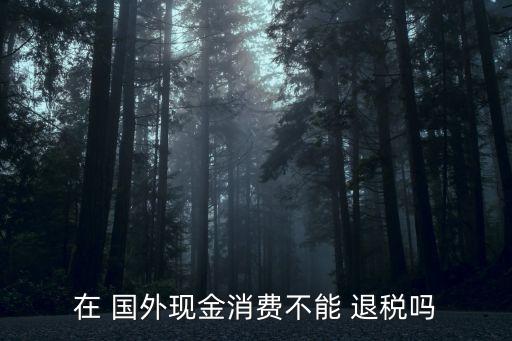 在 国外现金消费不能 退税吗
