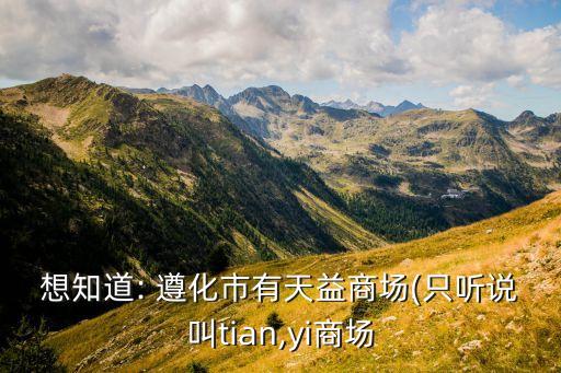 想知道: 遵化市有天益商场(只听说叫tian,yi商场