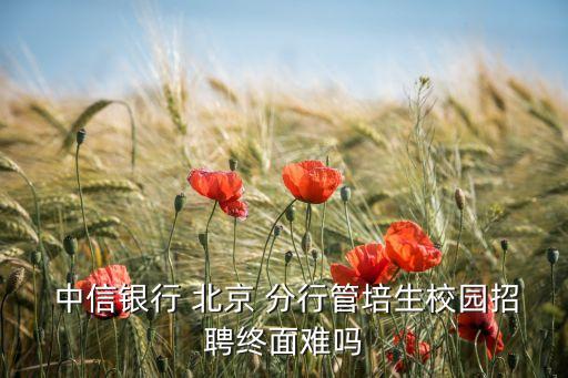  中信银行 北京 分行管培生校园招聘终面难吗