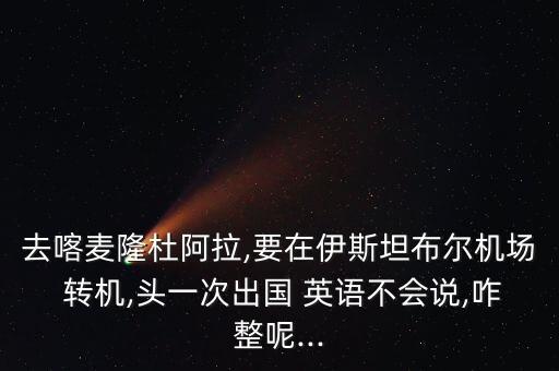 去喀麦隆杜阿拉,要在伊斯坦布尔机场 转机,头一次出国 英语不会说,咋整呢...