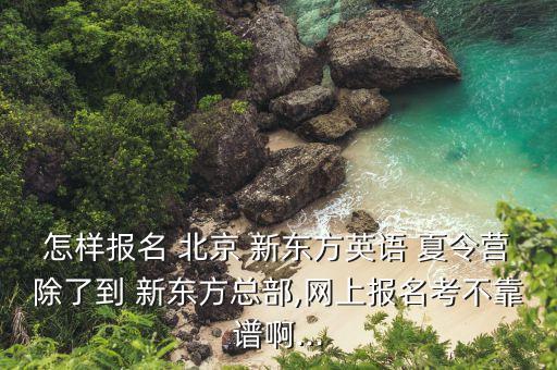 怎样报名 北京 新东方英语 夏令营除了到 新东方总部,网上报名考不靠谱啊...