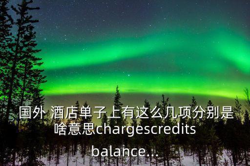  国外 酒店单子上有这么几项分别是啥意思chargescreditsbalance...