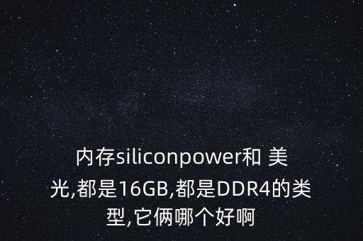 内存siliconpower和 美光,都是16GB,都是DDR4的类型,它俩哪个好啊