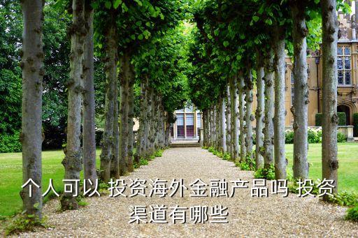 个人可以 投资海外金融产品吗 投资渠道有哪些