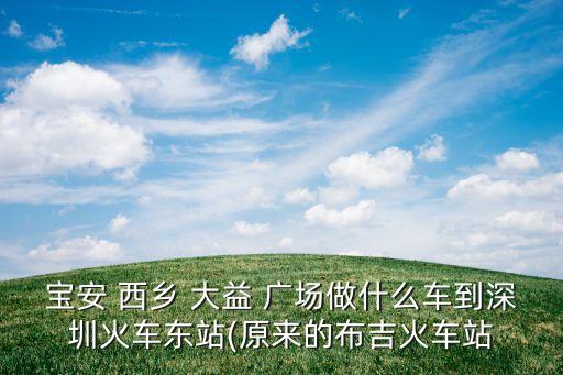 宝安 西乡 大益 广场做什么车到深圳火车东站(原来的布吉火车站