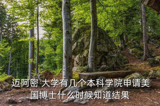  迈阿密 大学有几个本科学院申请美国博士什么时候知道结果