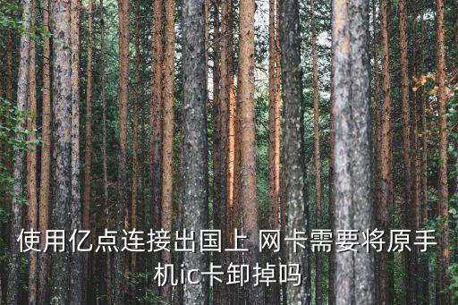 使用亿点连接出国上 网卡需要将原手机ic卡卸掉吗
