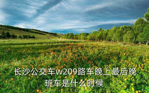  长沙公交车w209路车晚上最后晚班车是什么时候