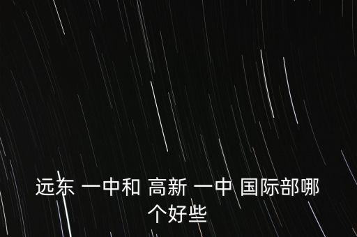 远东 一中和 高新 一中 国际部哪个好些