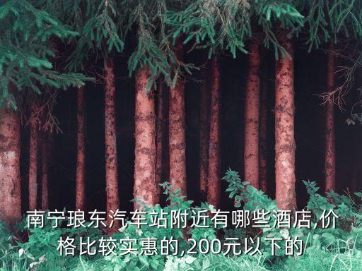  南宁琅东汽车站附近有哪些酒店,价格比较实惠的,200元以下的