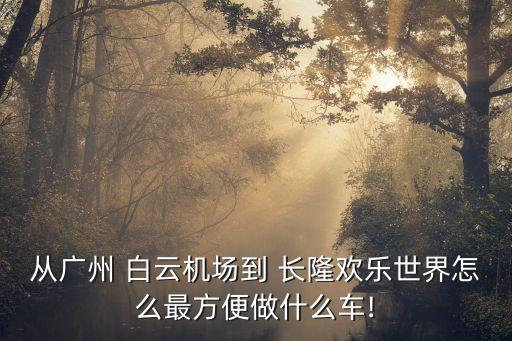 从广州 白云机场到 长隆欢乐世界怎么最方便做什么车!