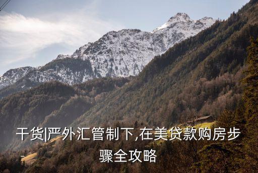 干货|严外汇管制下,在美贷款购房步骤全攻略