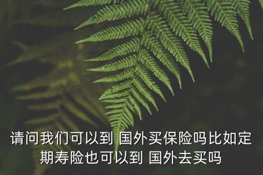 请问我们可以到 国外买保险吗比如定期寿险也可以到 国外去买吗