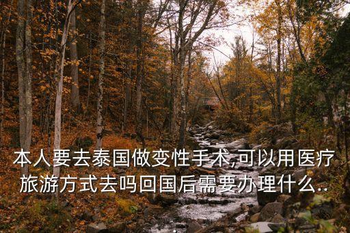 本人要去泰国做变性手术,可以用医疗旅游方式去吗回国后需要办理什么...