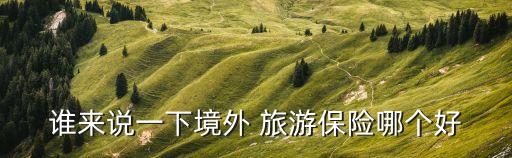 谁来说一下境外 旅游保险哪个好