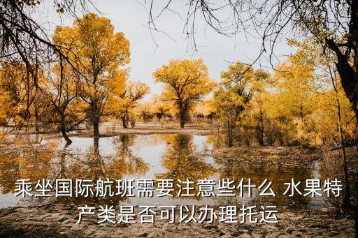 乘坐国际航班需要注意些什么 水果特产类是否可以办理托运