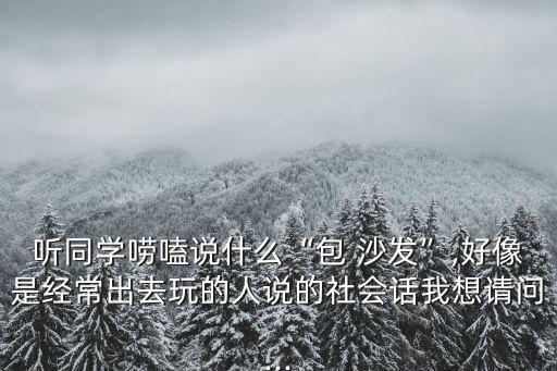 听同学唠嗑说什么“包 沙发”,好像是经常出去玩的人说的社会话我想请问...