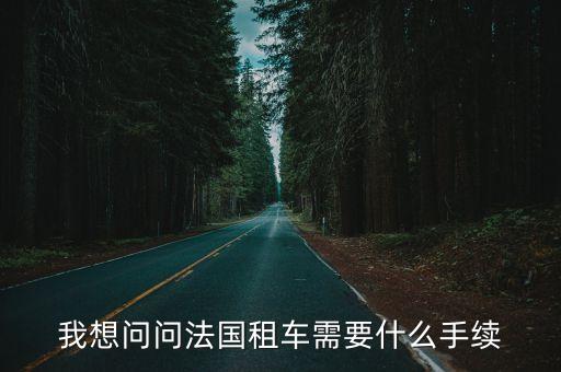 我想问问法国租车需要什么手续