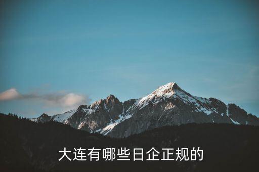  大连有哪些日企正规的