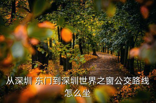 从深圳 东门到深圳世界之窗公交路线怎么坐