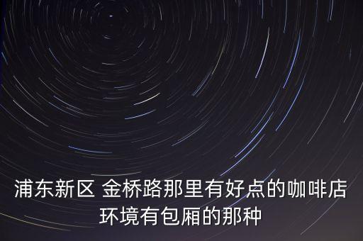 浦东新区 金桥路那里有好点的咖啡店环境有包厢的那种