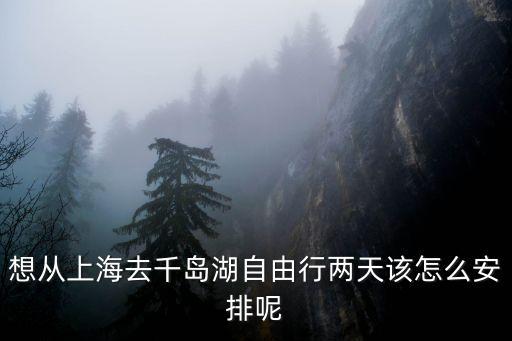 想从上海去千岛湖自由行两天该怎么安排呢