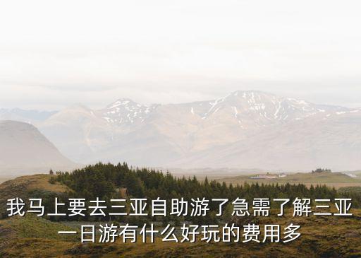 我马上要去三亚自助游了急需了解三亚一日游有什么好玩的费用多