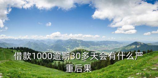借款1000逾期30多天会有什么严重后果