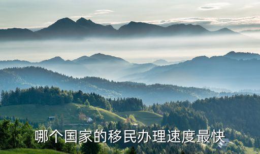 哪个国家的移民办理速度最快