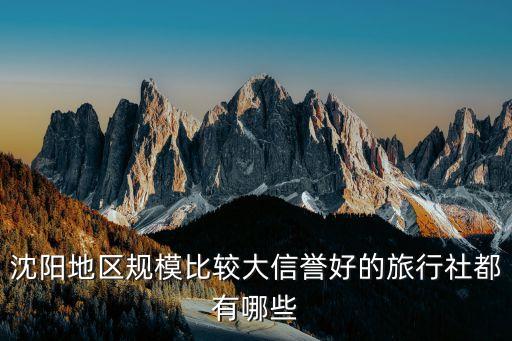 沈阳地区规模比较大信誉好的旅行社都有哪些
