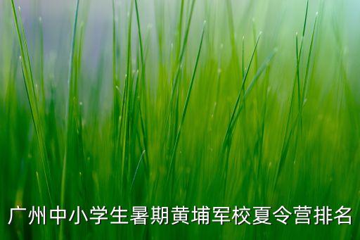 广州中小学生暑期黄埔军校夏令营排名