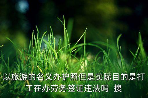 以旅游的名义办护照但是实际目的是打工在办劳务签证违法吗  搜