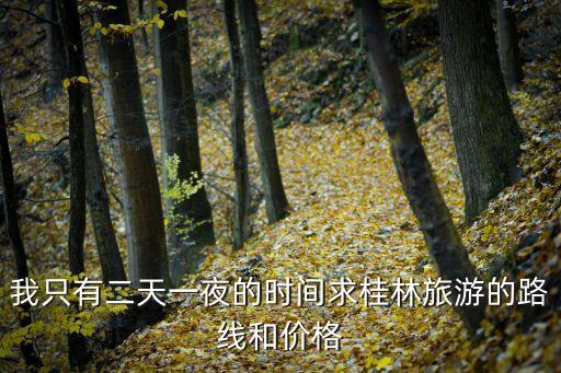 我只有二天一夜的时间求桂林旅游的路线和价格