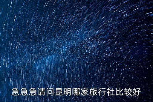 急急急请问昆明哪家旅行社比较好