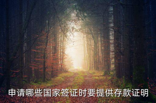 申请哪些国家签证时要提供存款证明