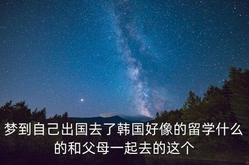 梦到自己出国去了韩国好像的留学什么的和父母一起去的这个