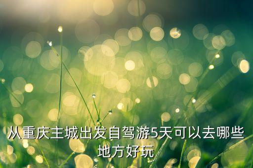 重庆旅游攻略5天自驾游攻略，求12月底5天的重庆旅游攻略