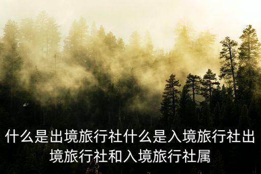 什么是出境旅行社什么是入境旅行社出境旅行社和入境旅行社属
