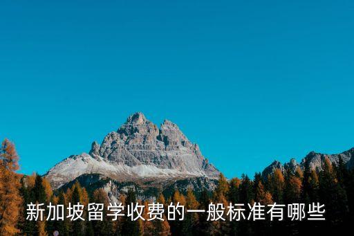 新加坡留学收费的一般标准有哪些